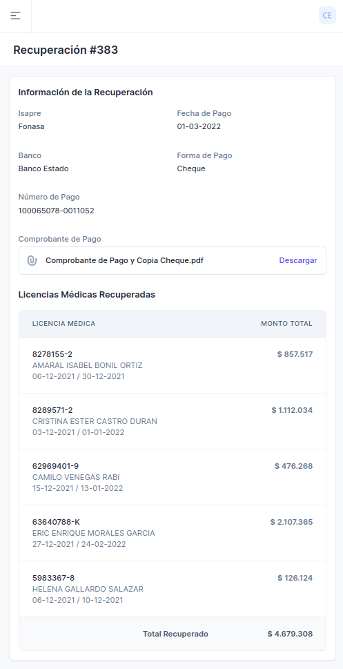 Imagén Recuperación de Subsidios Codesil
